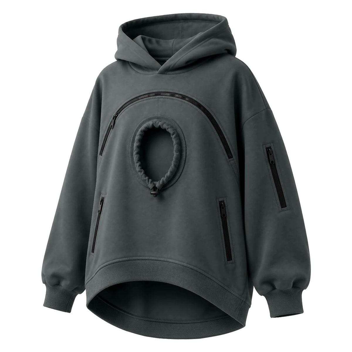 Women's Fleece Hoodie with Cat Pocket