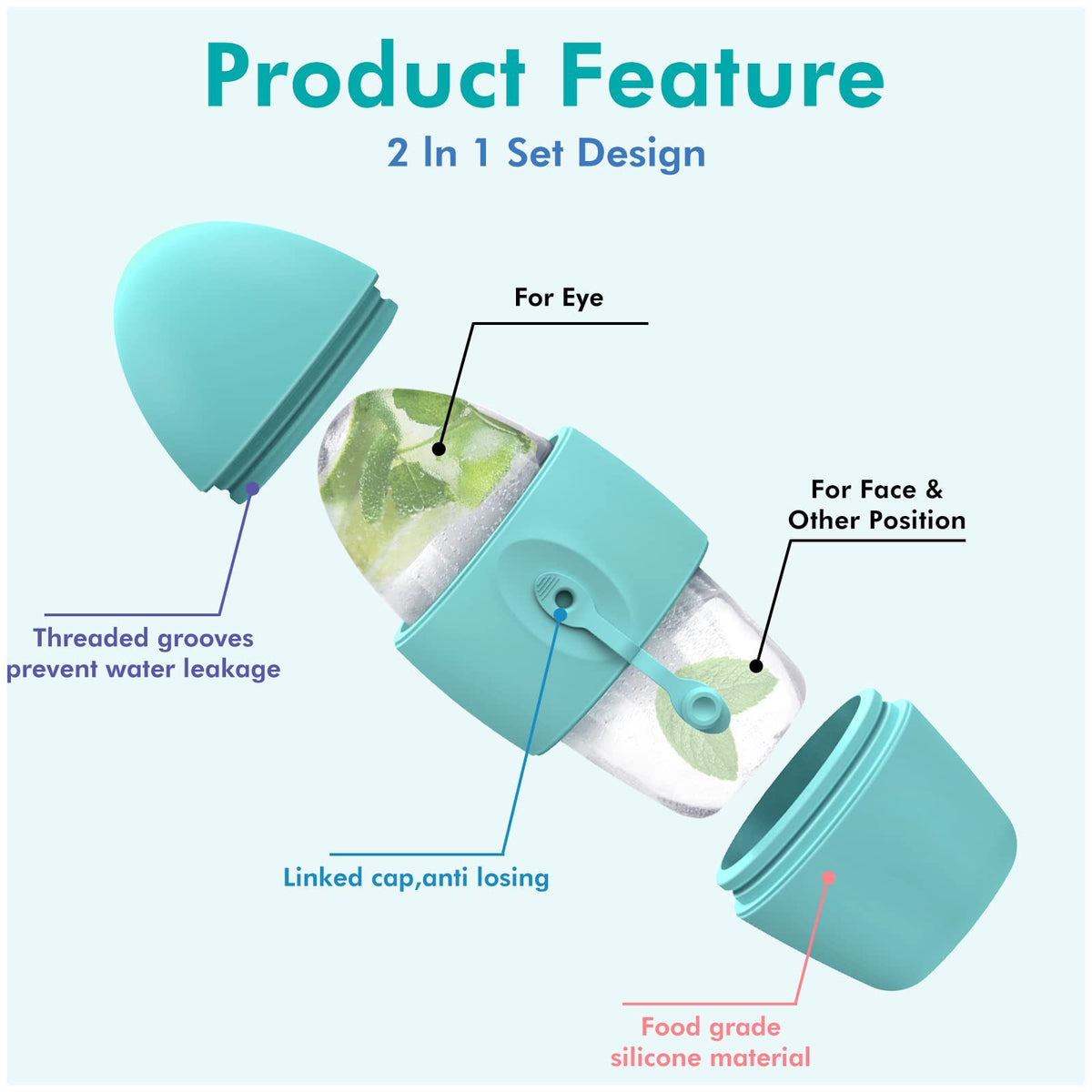 Silicone Ice Face Roller Contour Shrink Pores Remove Dark