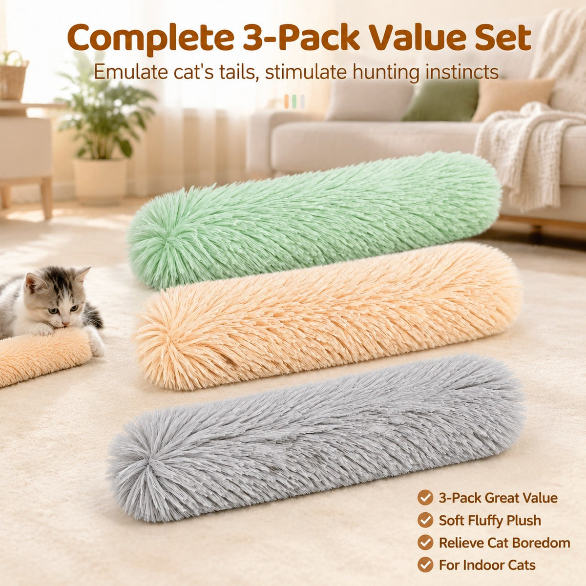 Catnip Kicker Cat Toys – 3 Pack