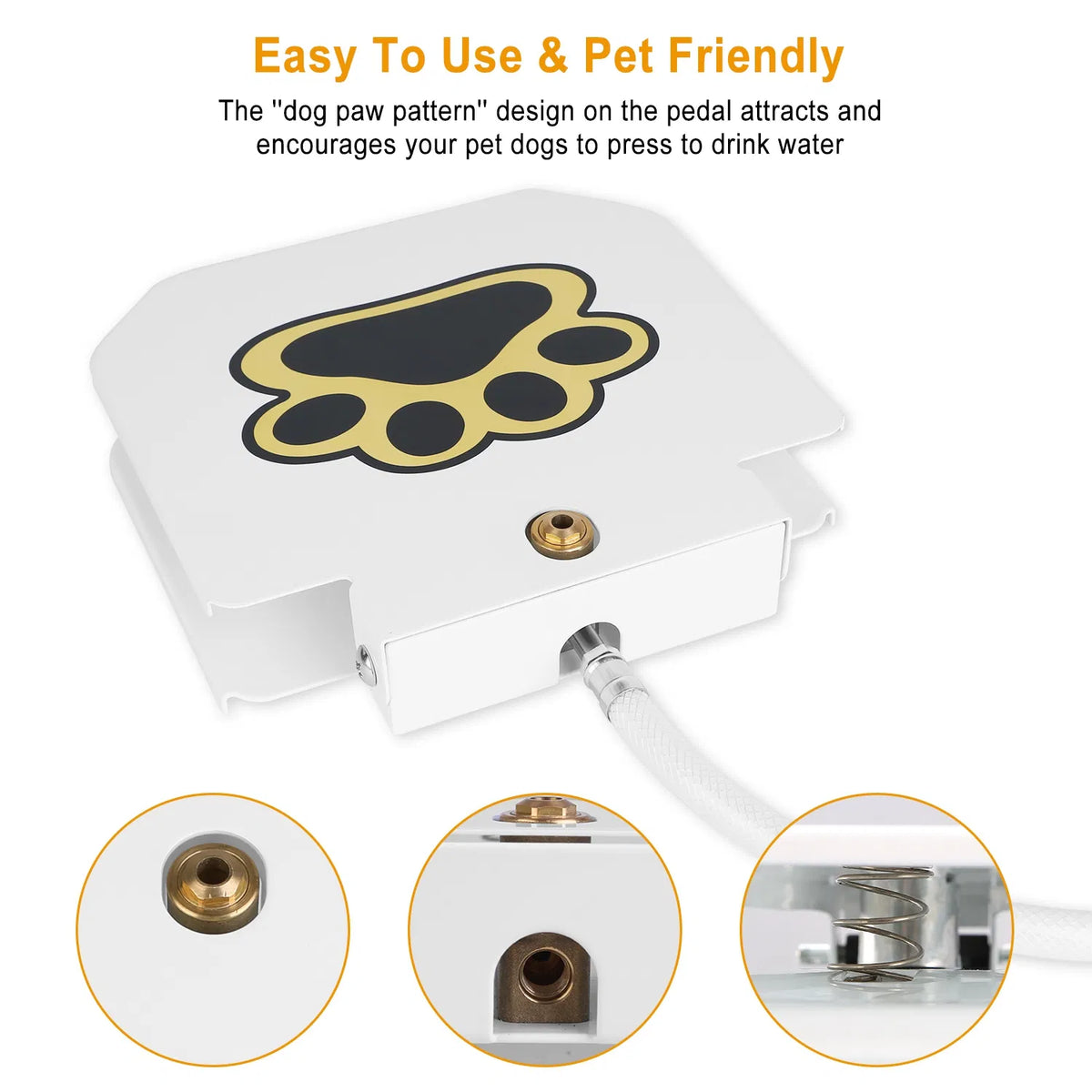 Step-Activated Outdoor Dog Water Fountain - Paw Pedal Dispenser