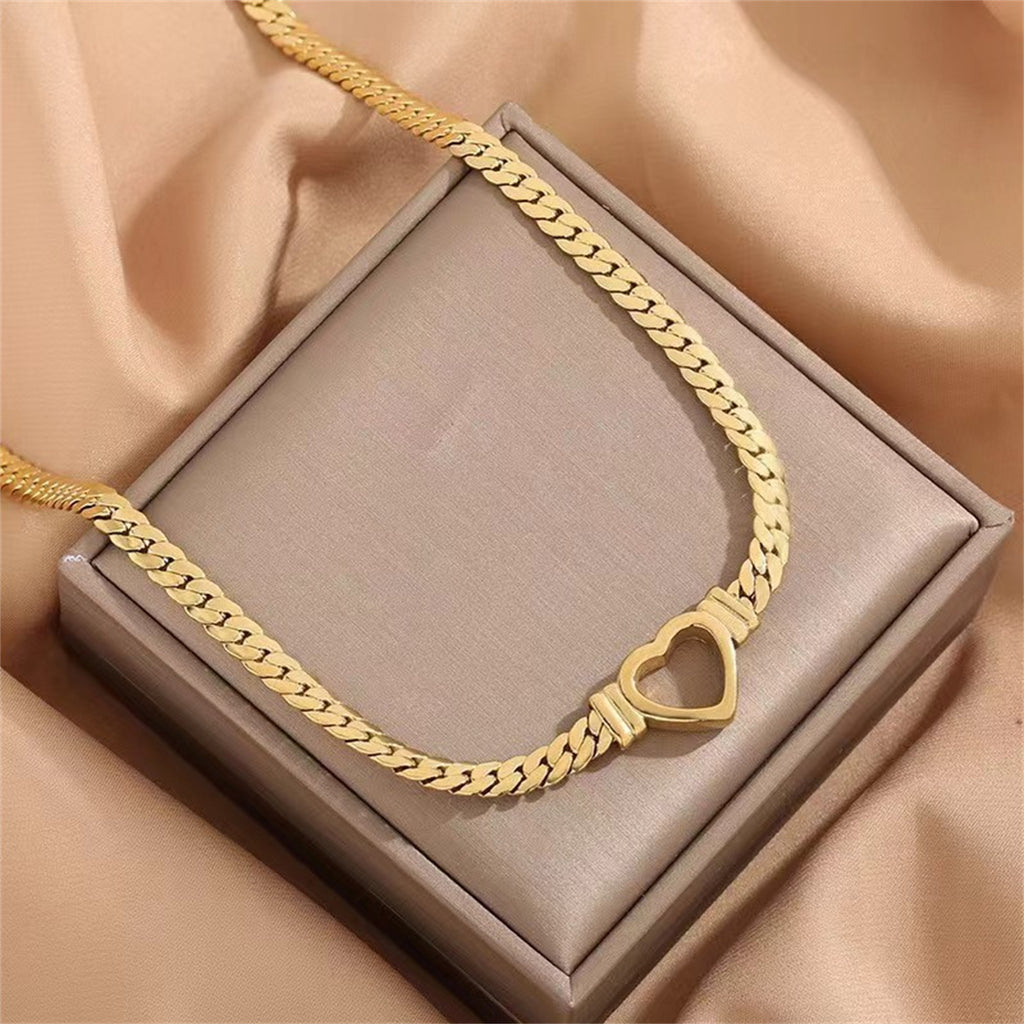 Personalized Love Chain Necklace Bracelet For Women Titanium