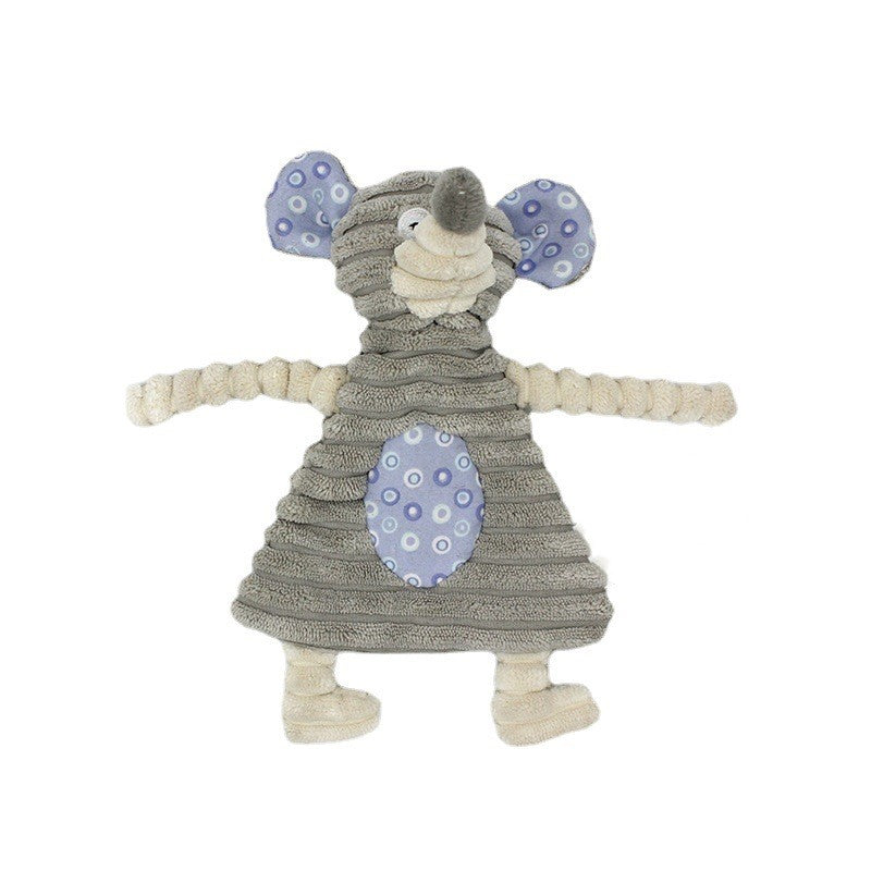 Pet Toy Donkey Shape Corduroy Chew For Dogs Puppy Squeaker