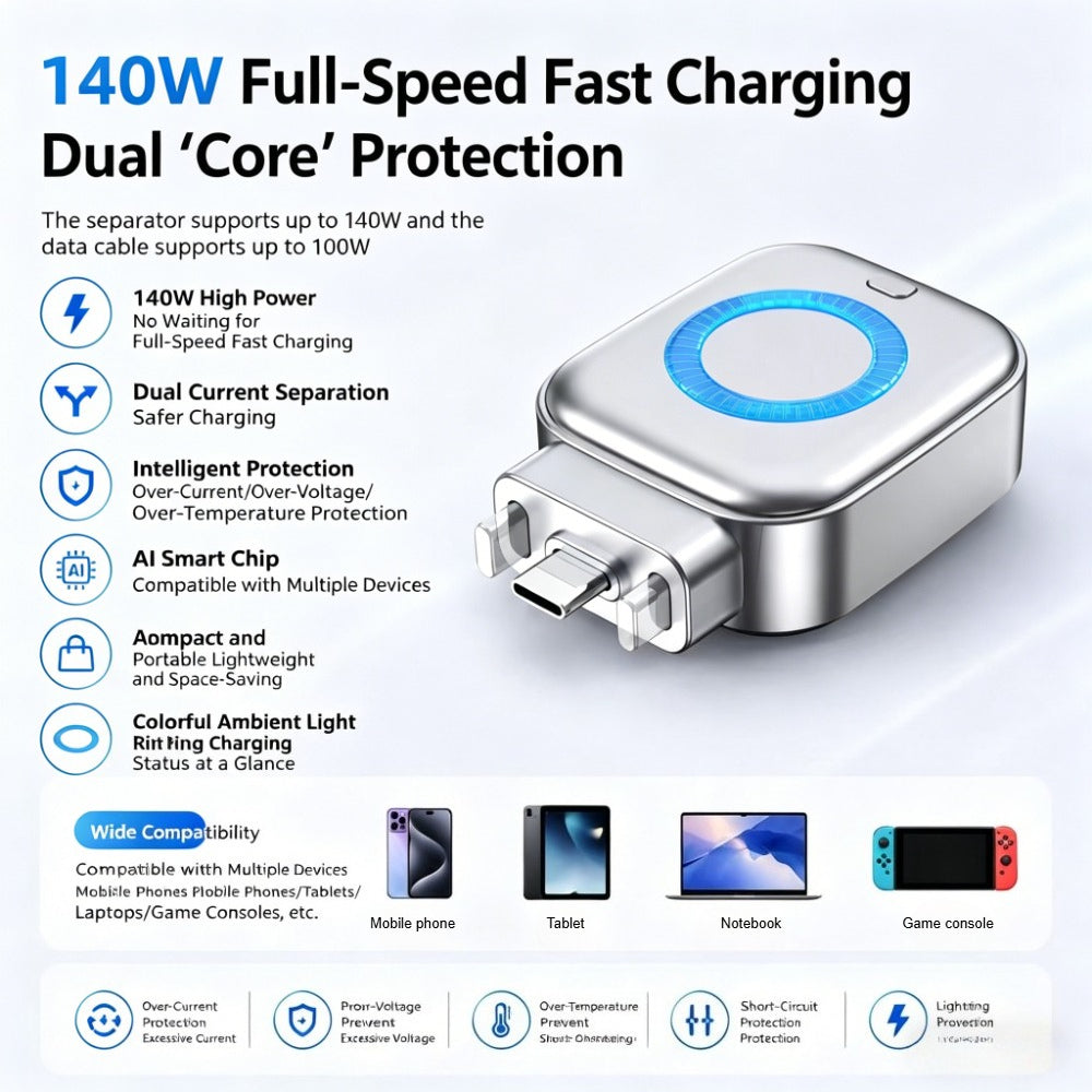 140W USB-C Smart Auto Shut-Off Charging Protector