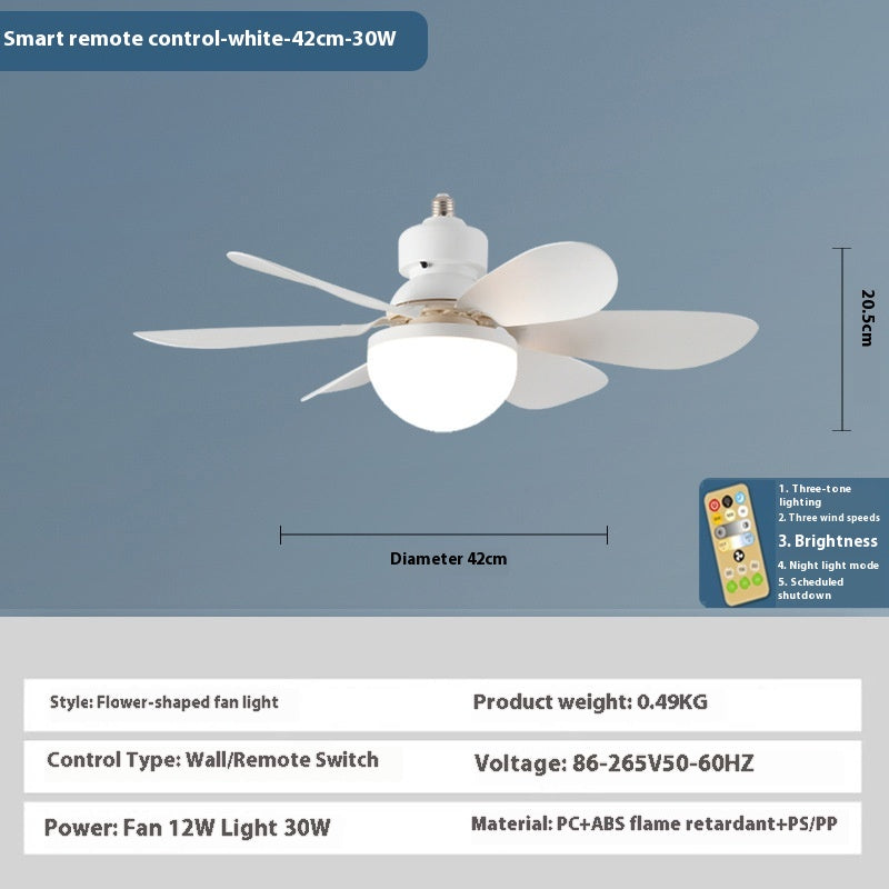 E27 Base LED Ceiling Fan Light With Remote Control 3 Color