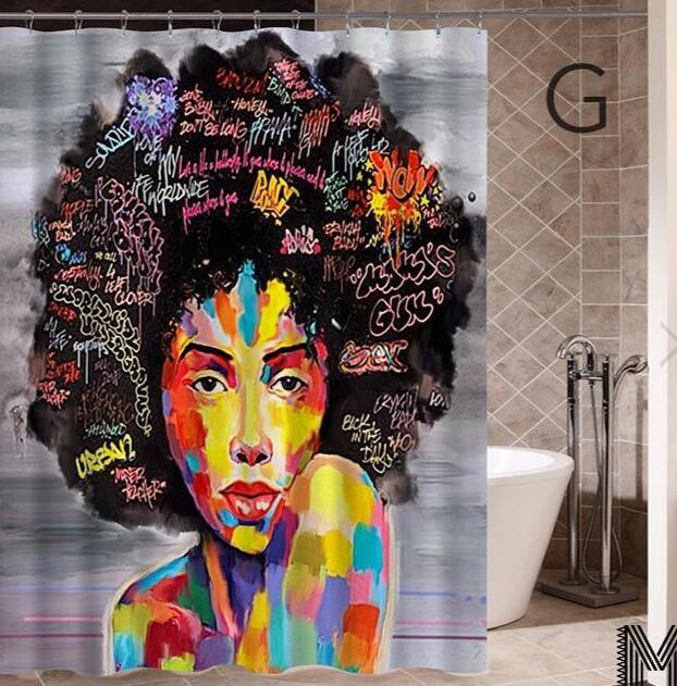 Art Design Graffiti Hip Hop African Girl with Black Hair Big