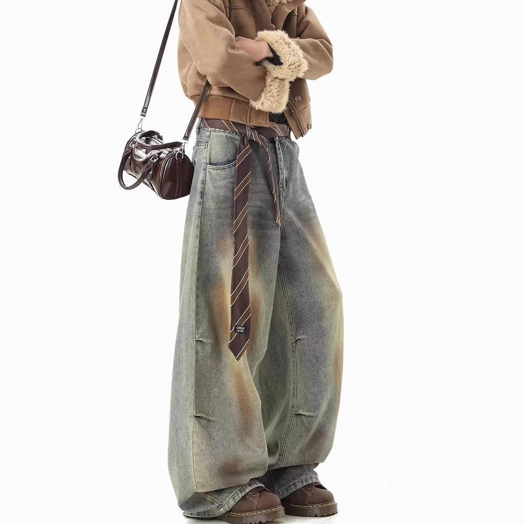 Women's Retro Mid-Rise Wide Leg Jeans