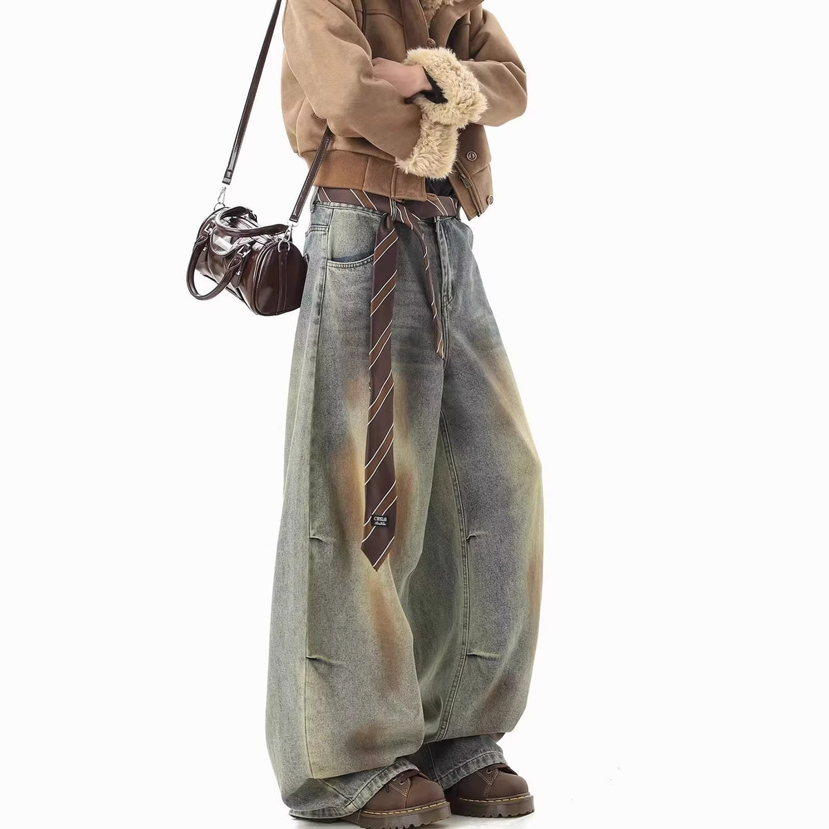 Women's Retro Mid-Rise Wide Leg Jeans