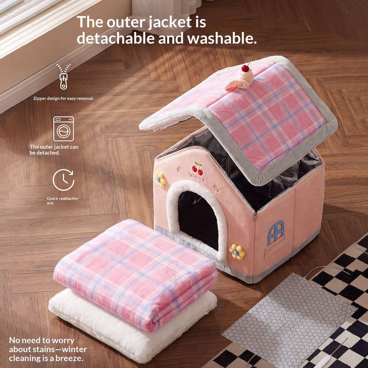 Cozy 3D House Cat Bed