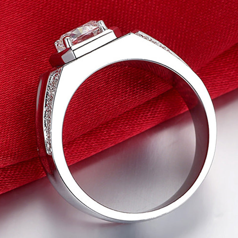 Couple Ring Diamond Sterling Silver Gold Plated