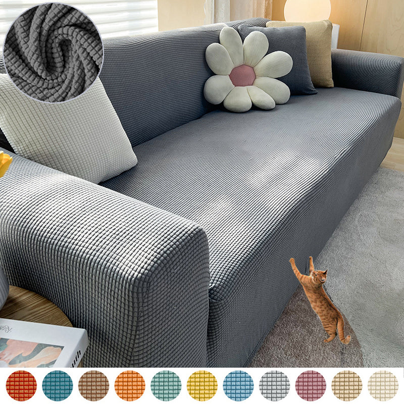 Waterproof Polar Fleece Solid Color Bomb Cover Sofa Slipcover