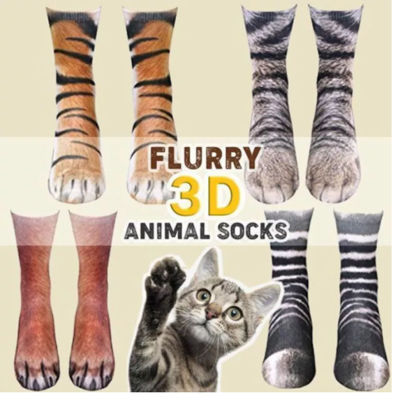 3D Animal Paw Socks Cute Cat Claws Unisex Long