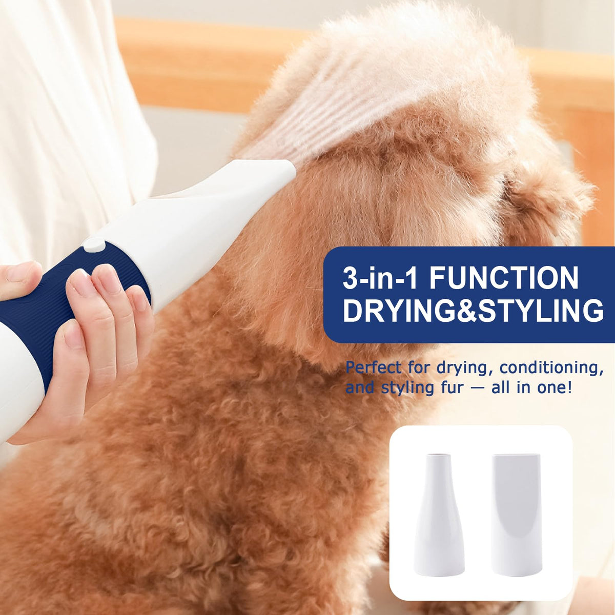 3-in-1 Pet Hair Dryer & Slicker Brush