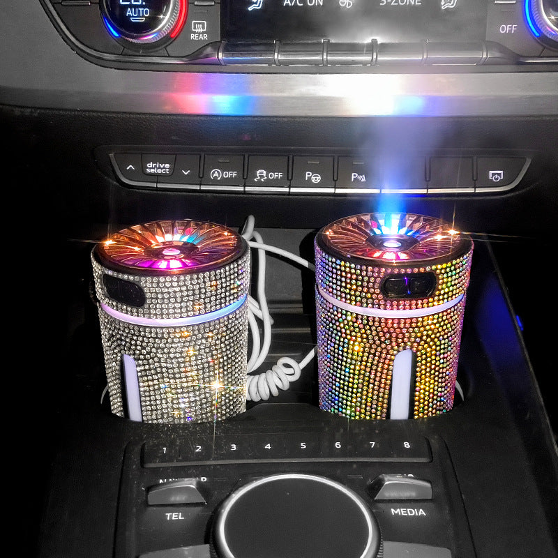 Luxury Diamond Car Humidifier LED Light Diffuser Auto Air