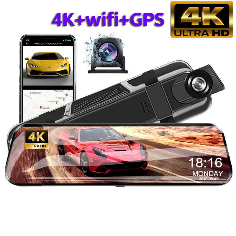 10-Inch Touchscreen Dash Cam — Front & Rear, WiFi, GPS, ADAS
