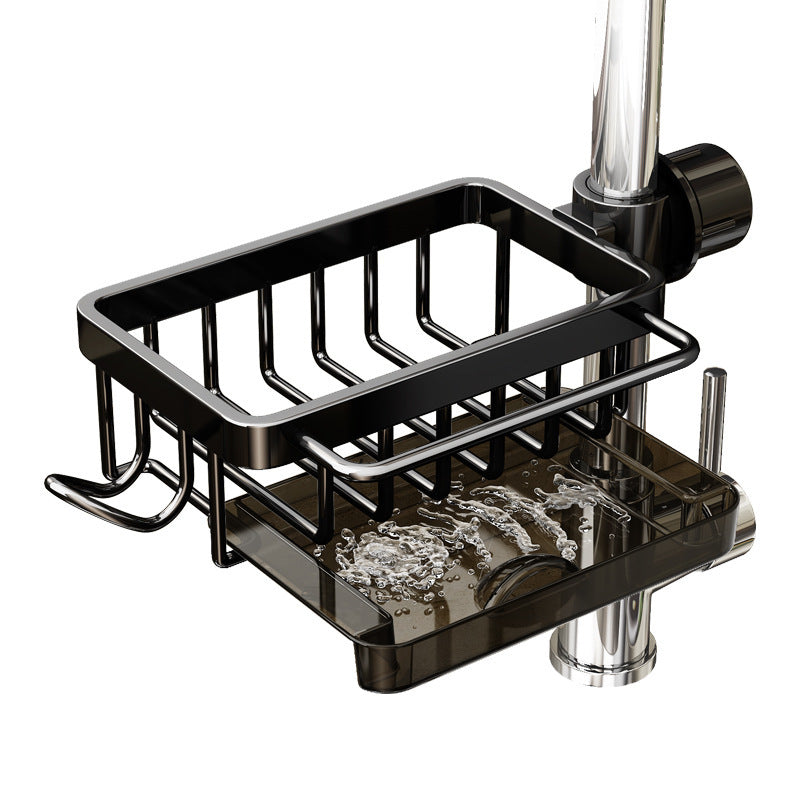 Kitchen Space Aluminum Sink Faucet Storage Rack Dishwasher