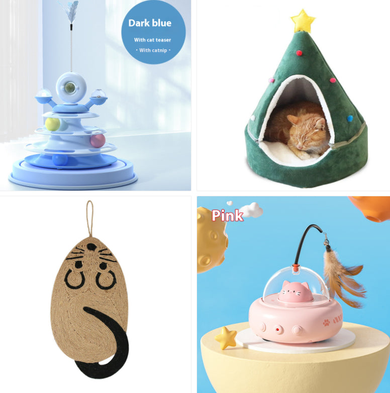 Smart Electric UFO Cat Teaser Toy with Bell