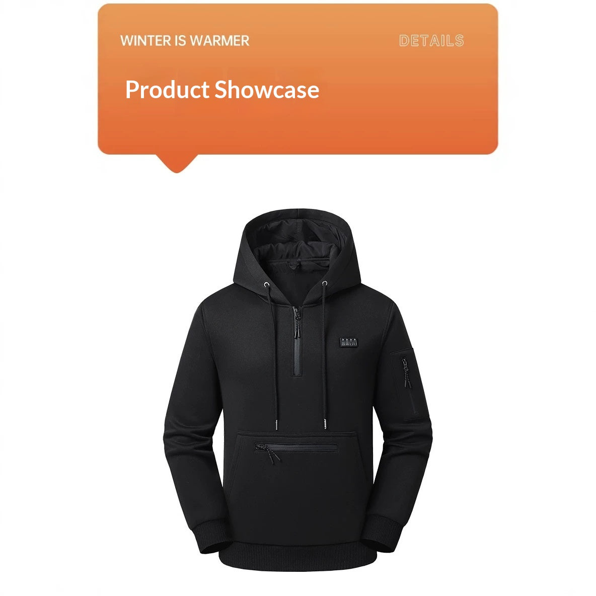 USB Heated Hoodie Pullover – 4 Heat Modes