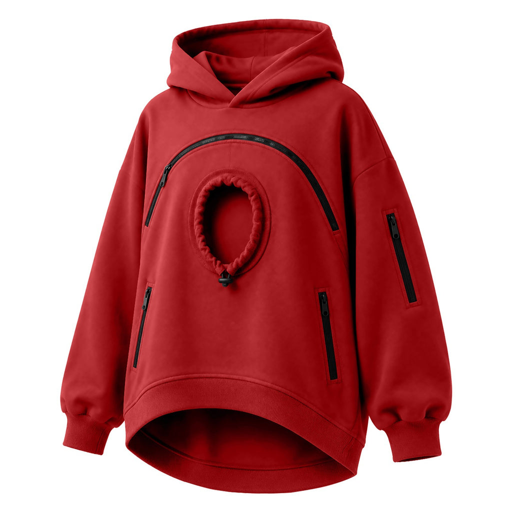 Women's Fleece Hoodie with Cat Pocket
