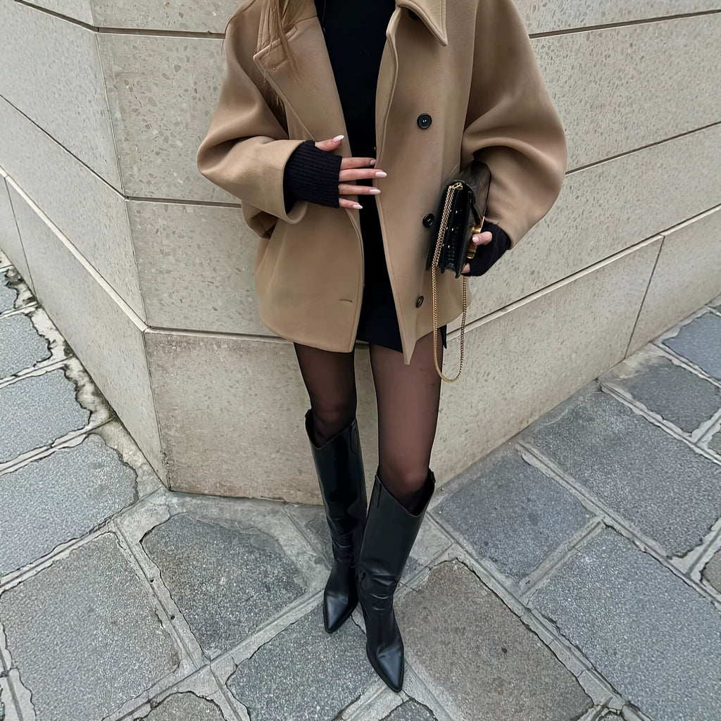 Women's Loose-Fit Short Lapel Coat