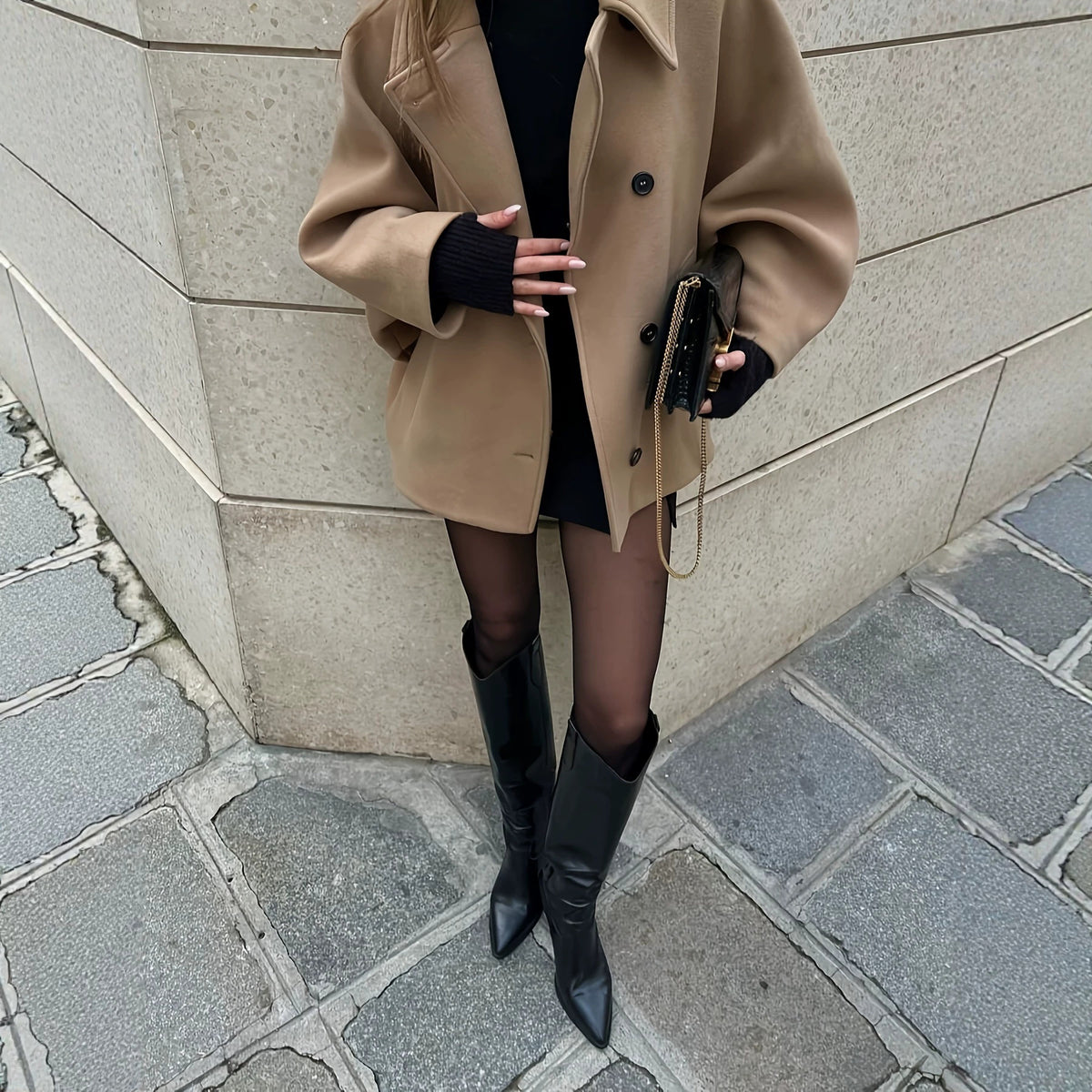 Women's Loose-Fit Short Lapel Coat