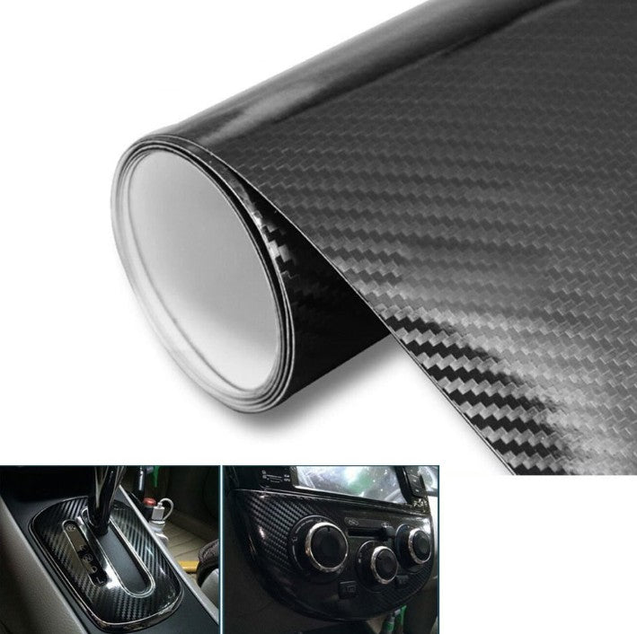 Car Styling Glossy Black 5D Carbon Fiber Vinyl Film Wrap