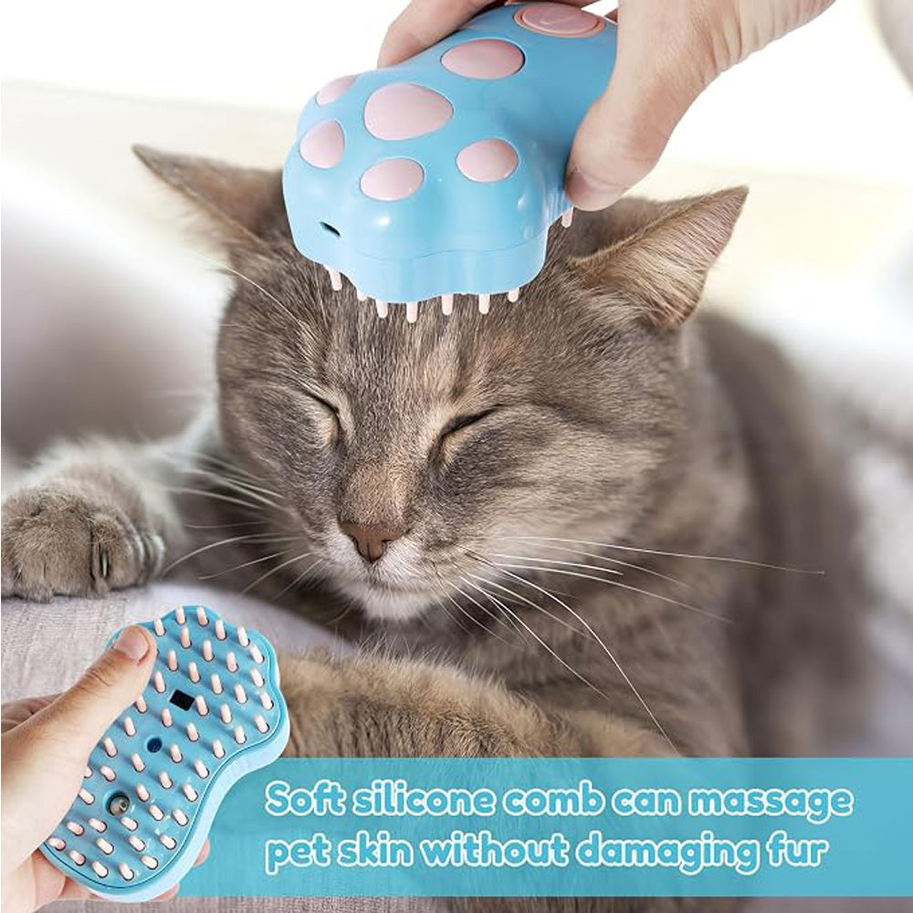 Paw-Shaped Steam Grooming Brush for Cats & Dogs