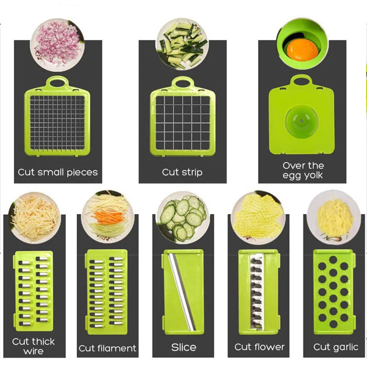 Multi-Blade Vegetable Chopper & Slicer with Container