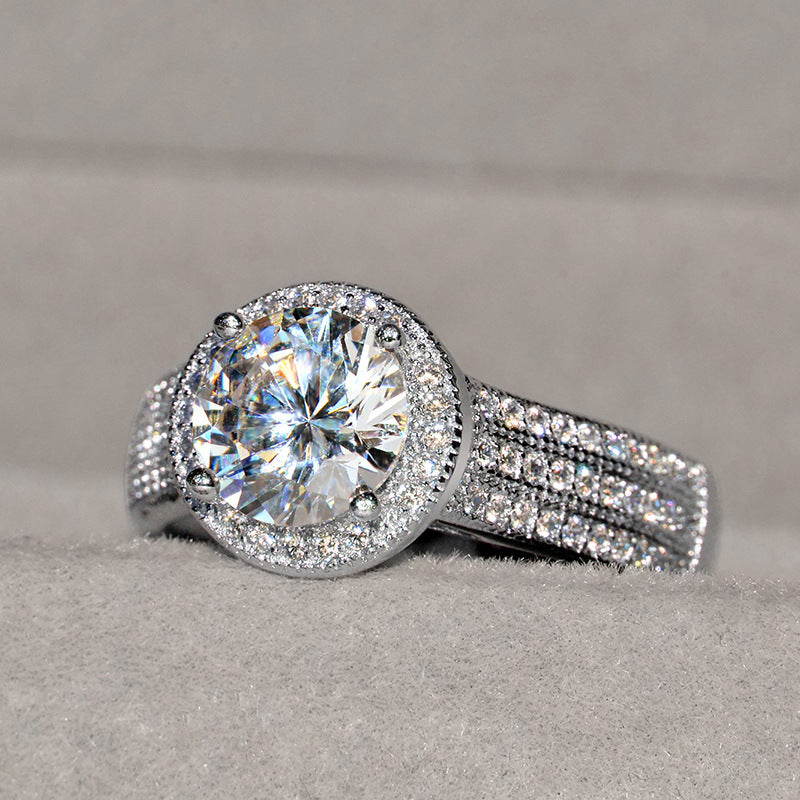 Classic Lotus Diamond Ring for Wedding