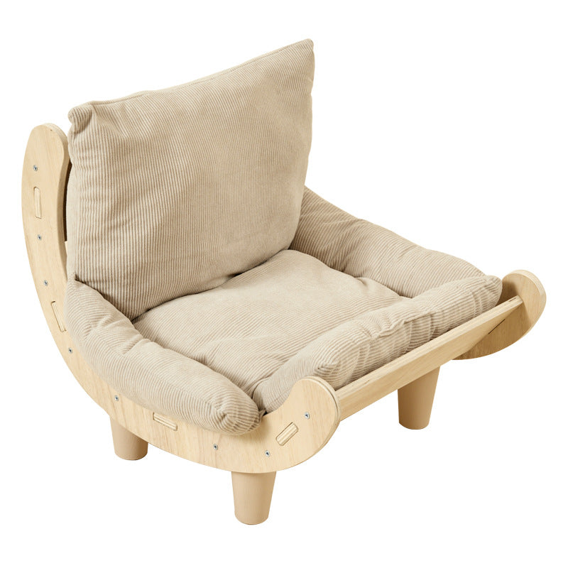 Wear-Resistant Cat Sofa Bed with Wooden Frame