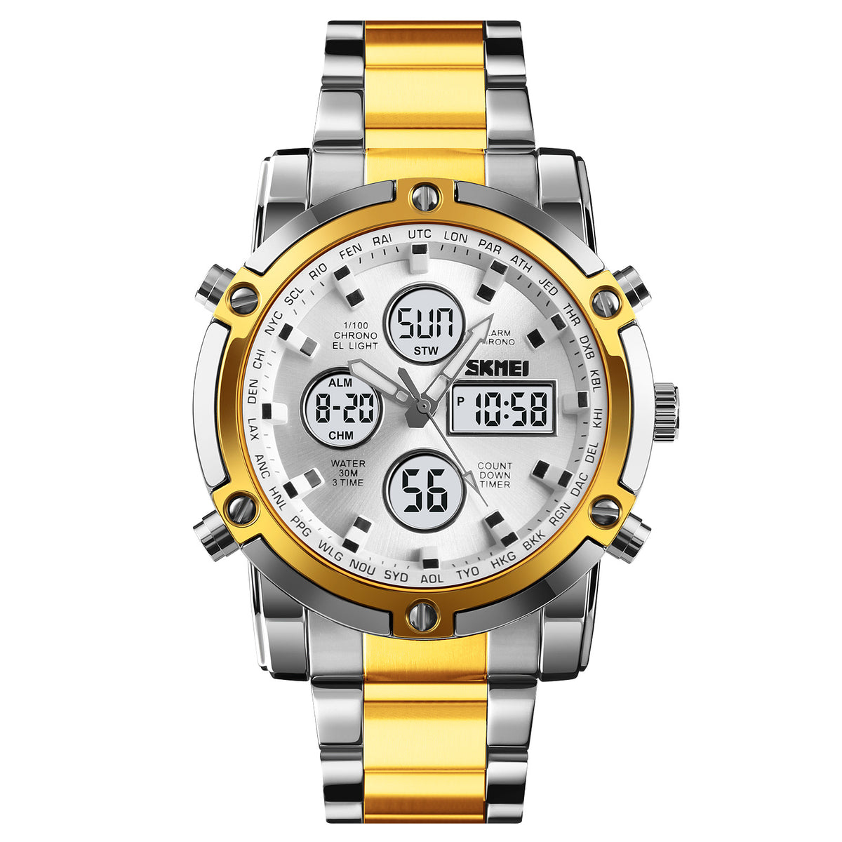 Men's Stylish Steel Band Quartz Watch