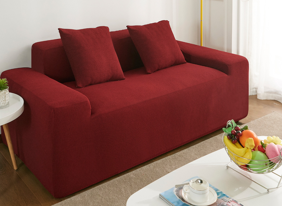 Waterproof Polar Fleece Solid Color Bomb Cover Sofa Slipcover