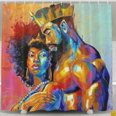 Art Design Graffiti Hip Hop African Girl with Black Hair Big