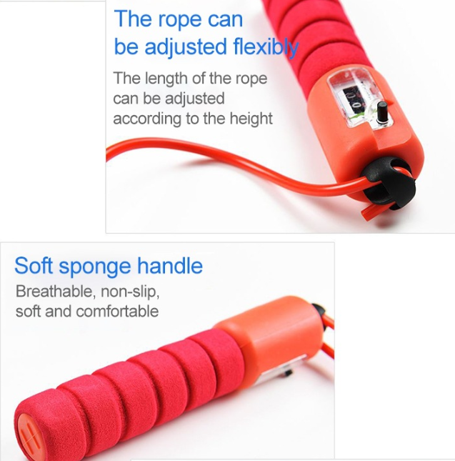 Skipping Rope With Counter Adjustable Length Wear-resistant