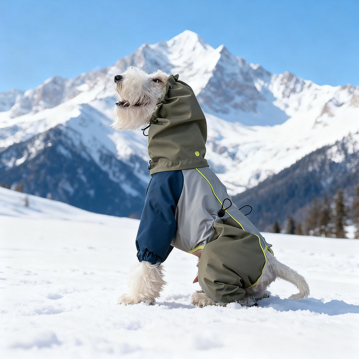 Waterproof Padded Ski-Style Dog Winter Jacket with Hood