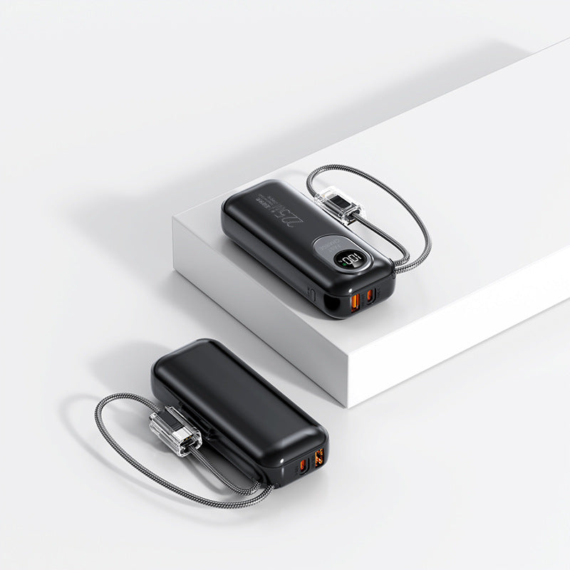 Power Bank with Digital Display & Built-in Cables