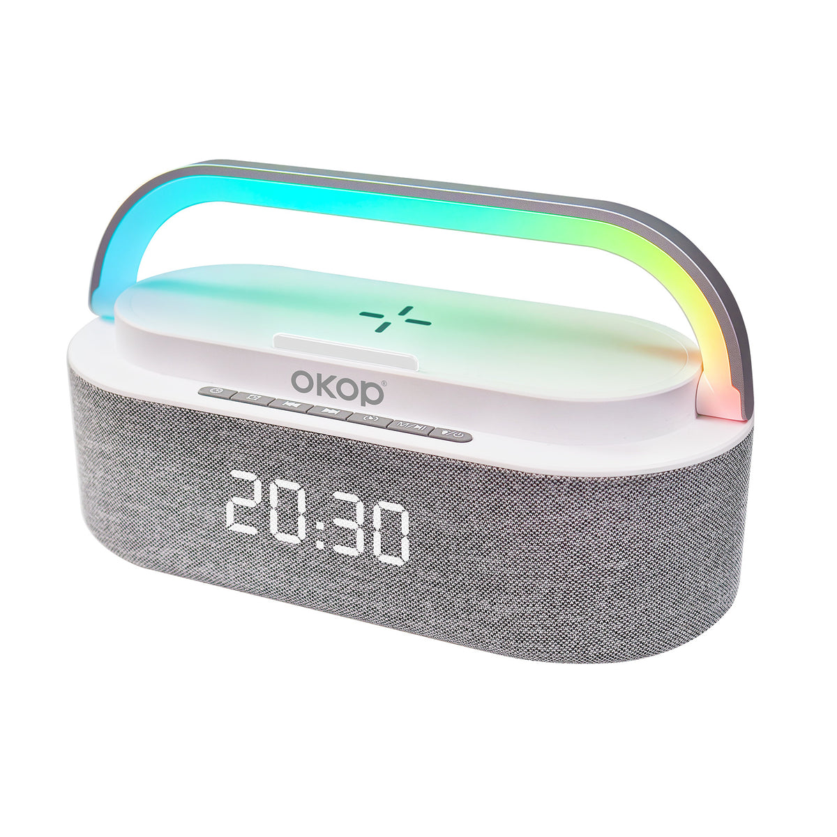 Bluetooth Speaker with Alarm Clock & Wireless Charger