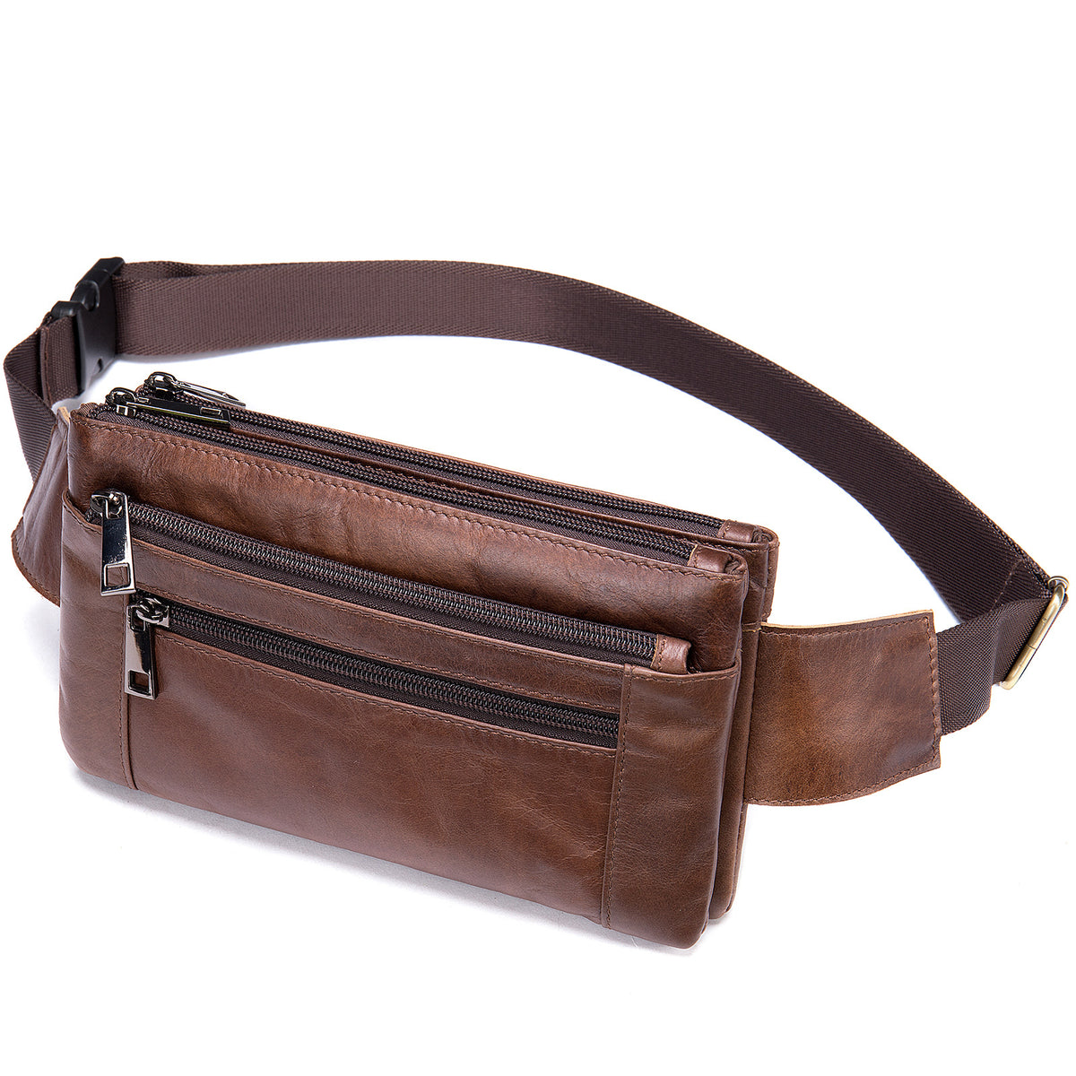 Full-Grain Leather Men's Chest Sling Bag