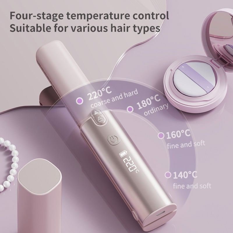 Cordless Hair Straightener Brush — Rechargeable & Travel-Friendly