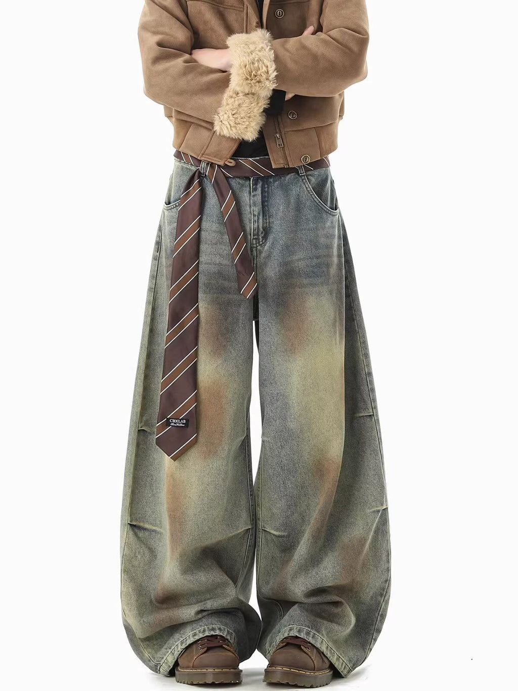 Women's Retro Mid-Rise Wide Leg Jeans