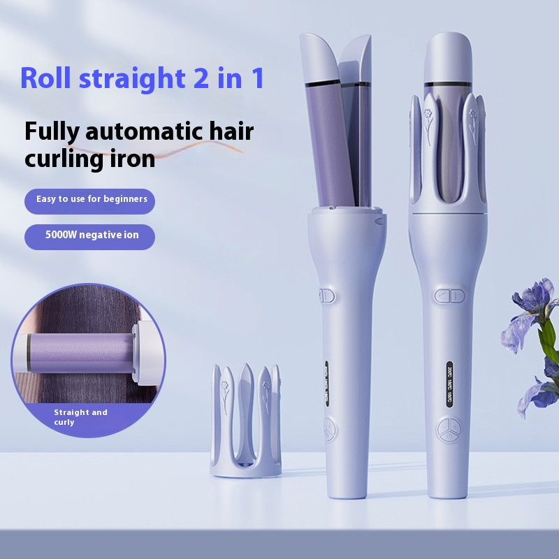 2 In 1 Automatic Hair Curler Straightener Negative Ion