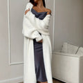 Women's Fluffy Faux Mink Long Open-Front Cardigan