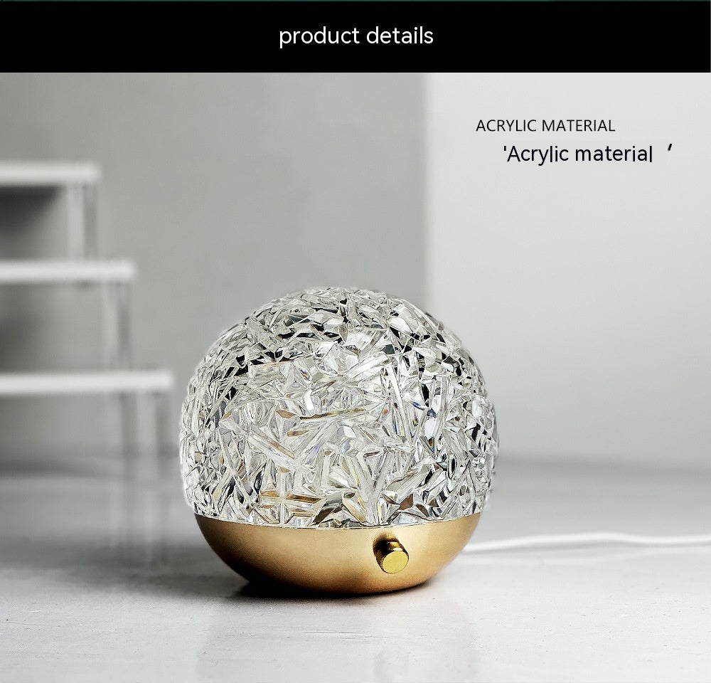 Water Ripple Projector Night Light Crystal Mood Lamp Bedside