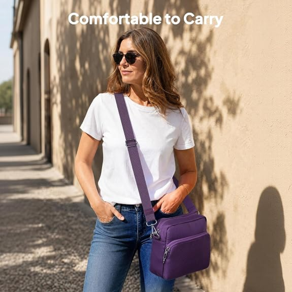 Anti-Theft RFID Crossbody Travel Bag - Lightweight Shoulder Bag