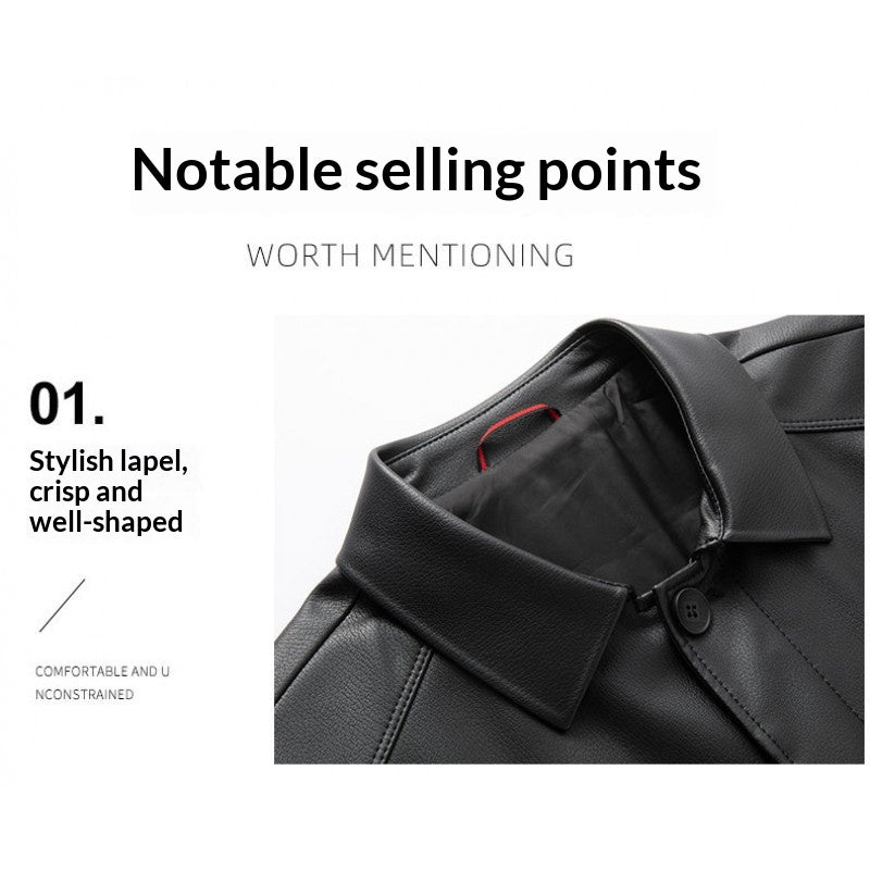 Men's Mid-Length Faux Leather Jacket