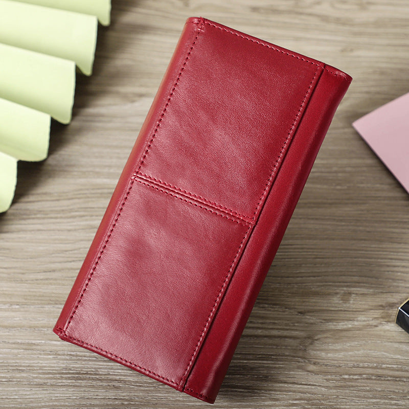 Women's Genuine Leather Long Wallet Clutch