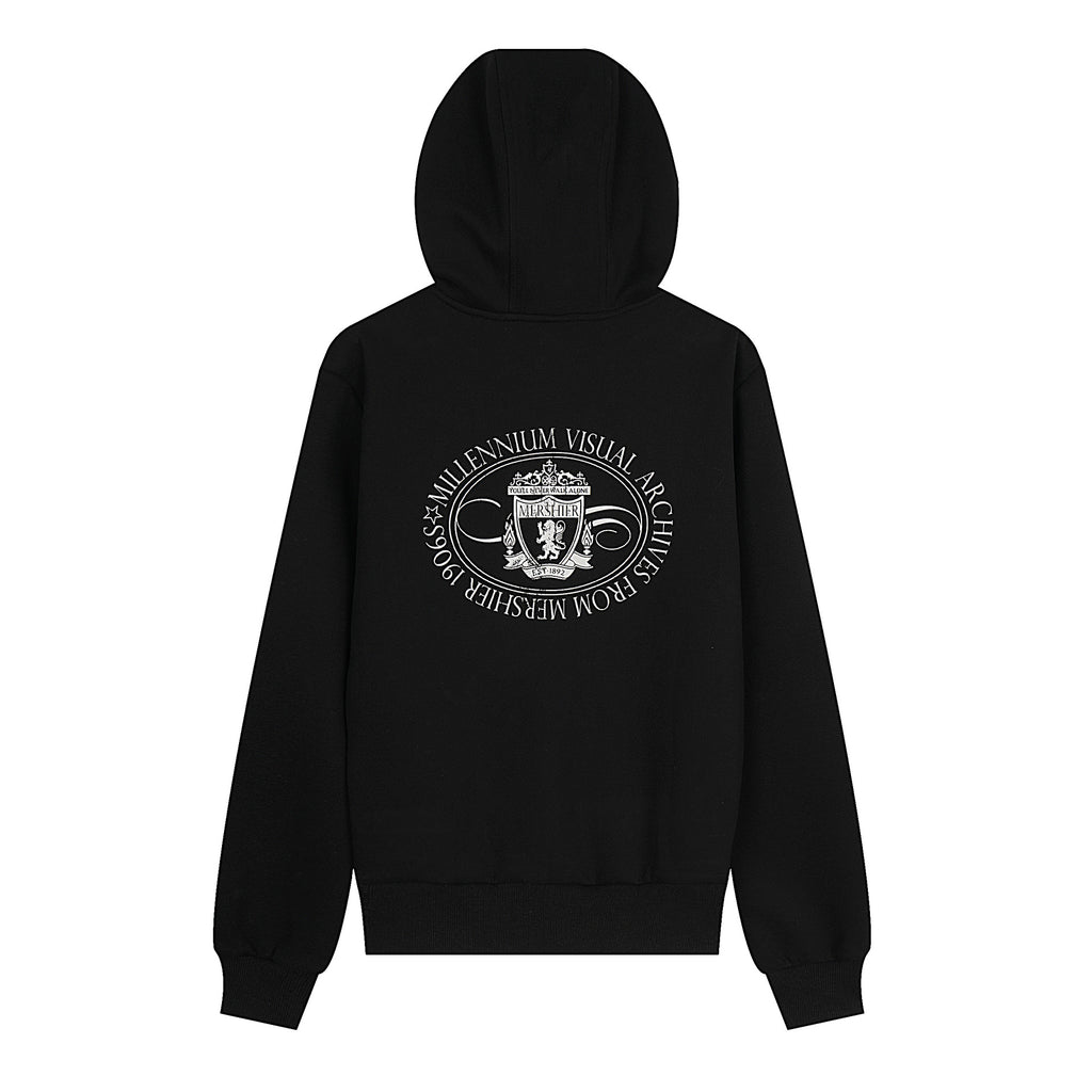 Printed Hooded Cardigan Sweatshirt — Relaxed Fit