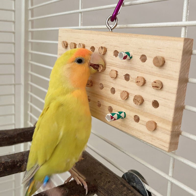 Parrot Toys Training Decompression Hanging Solid Wood Keyboard
