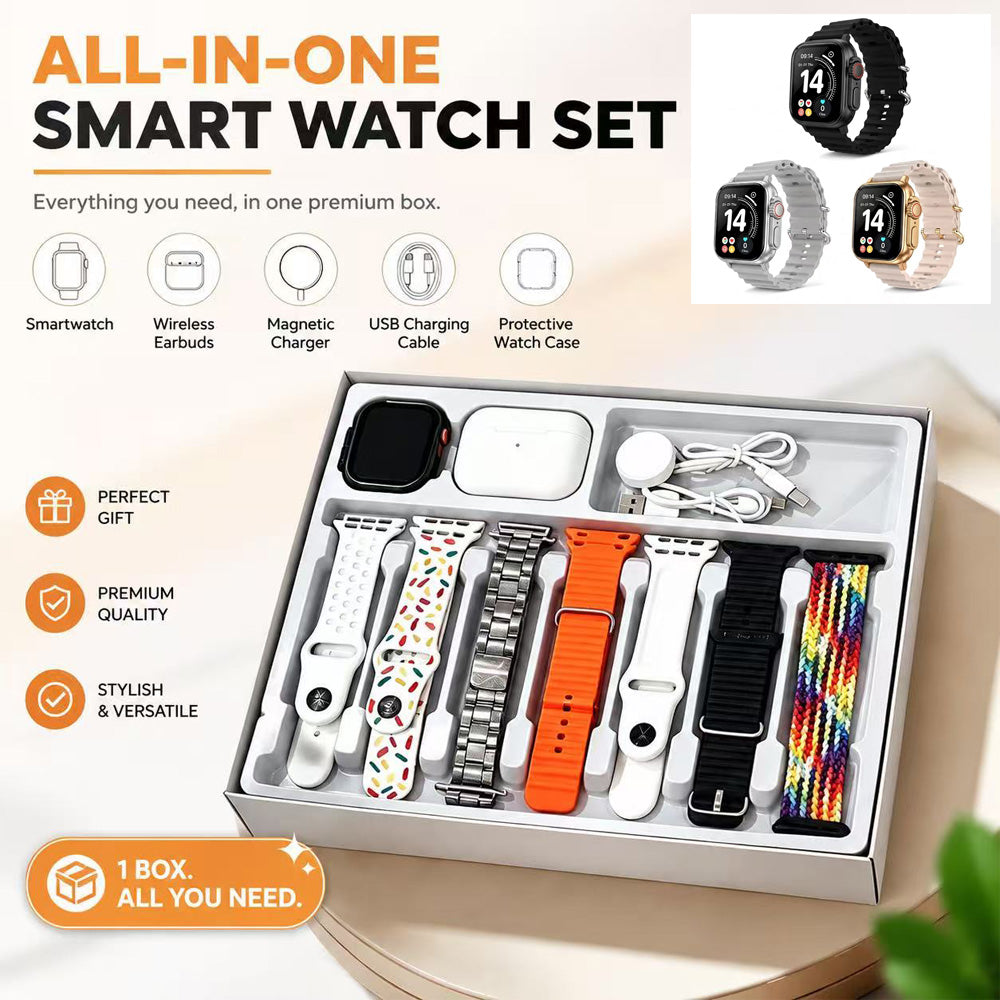 10-in-1 Smart Watch Gift Set with Wireless Earbuds
