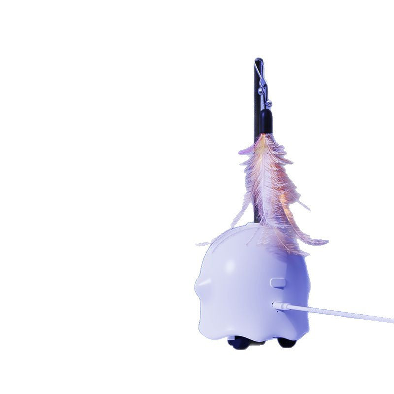 Smart Automatic Laser Cat Toy with Feathers