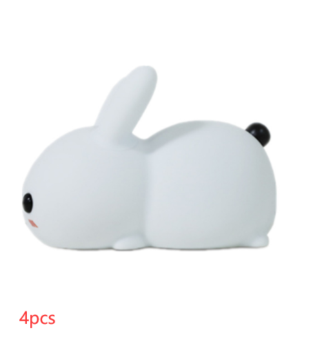 Colorful Rabbit Silicone Night Light Led Cute Charging Jade